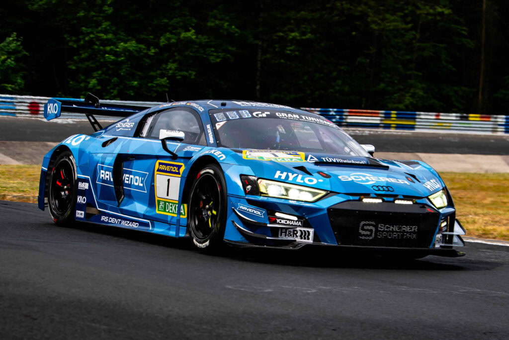 Audi R8 LMS(#1) von Scherer Sport PHX im großen Karussell der Nordschleife