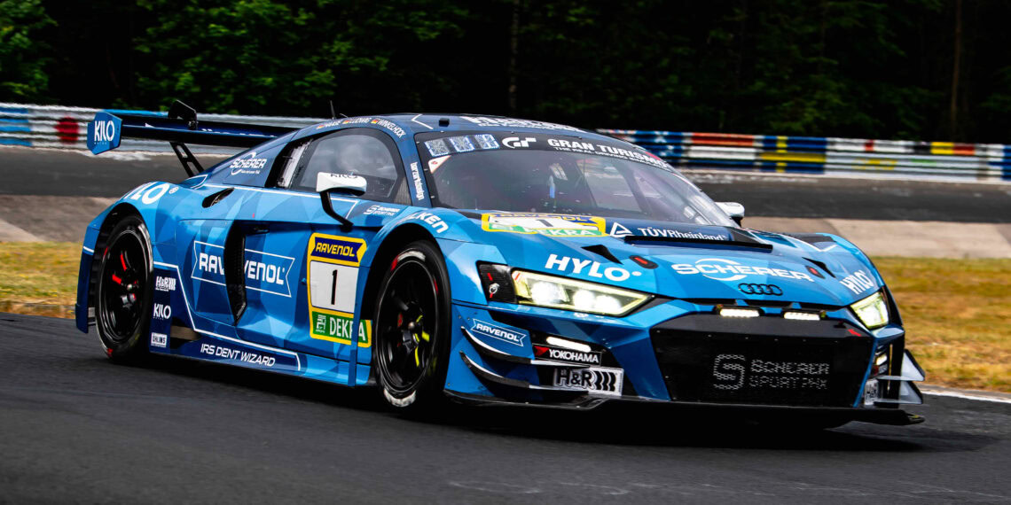 Audi R8 LMS(#1) von Scherer Sport PHX im großen Karussell der Nordschleife