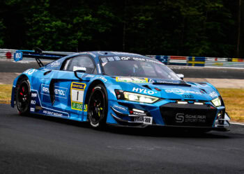 Audi R8 LMS(#1) von Scherer Sport PHX im großen Karussell der Nordschleife